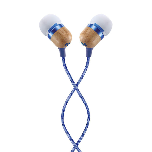 Smile Jamaica Wired In-Ear Headphones - In-line Microphone with 1-Button Remote, Noise Isolating, Durable, Tangle Free Cable, EM-JE041-DN Denim