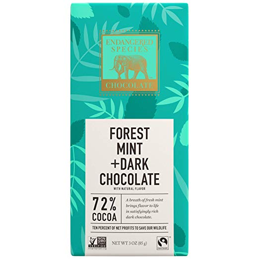 Rainforest, Natural Dark Chocolate (72%) with Forest Mint, 3-Ounce Bars (Pack of 12)