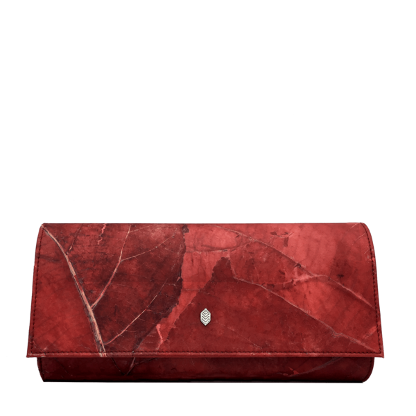 Evelyn Clutch in Red Leaf Leather
