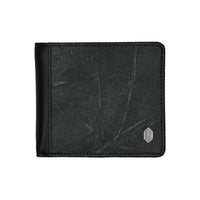 Coin Wallet in Black Leaf Leather