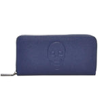 Mechaly Women's Skully Blue Vegan Leather Skull Wallet