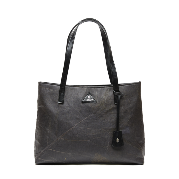 Tote Bag in Black Leaf Leather