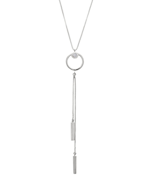 Luna Silver Lariat Necklace