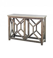 Handcrafted Stone & Wood Console Table