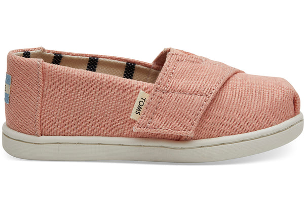Coral Pink Heritage Canvas Tiny TOMS Classics