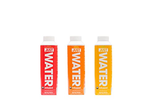 JUST Water Infused Mixed Case, 4 of Each Flavor: Tangerine, Lemon, Apple Cinnamon, 100% Spring Water in a Paper-Based Recyclable Bottle, No Sugar or Artificial Flavors