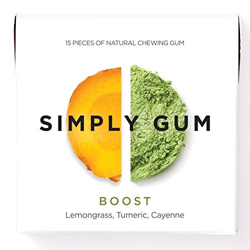 Simply Gum, Boost Chewing Gum, Vegan, Non GMO, 15 Pieces, Pack of 6