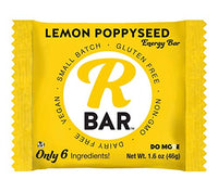 RBar Whole Food Lemon Poppyseed Energy Bar - Dairy & Gluten Free Snacks, Vegan Protein Bar - 6 Healthy Ingredients (10 Pack)