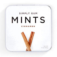 Breath Mints by Simply Gum, Cinnamon, Vegan, Non GMO, 45 Pieces, Pack of 6