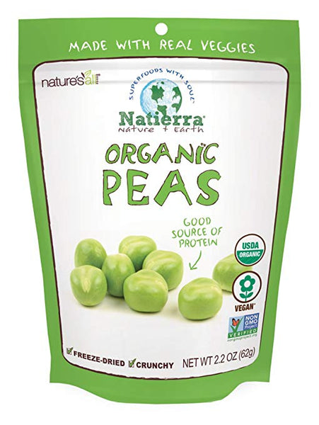 Natierra Nature's All Foods Organic Freeze-Dried Peas, 2.2 Ounce