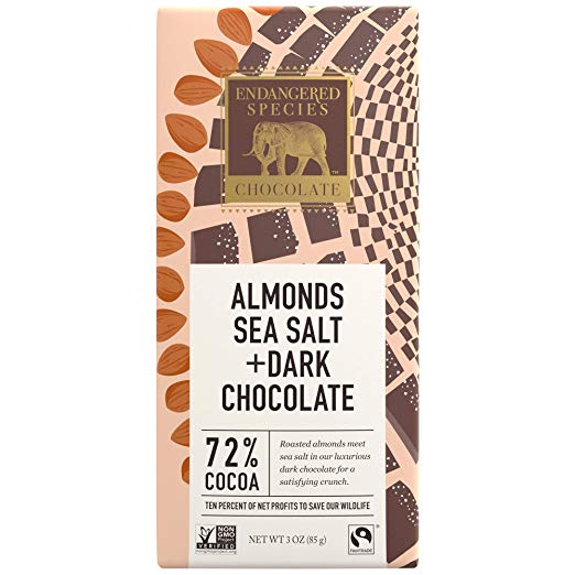 Owl Dark Chocolate with Sea Salt and Almonds, 3 Ounce (Pack of 12)