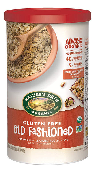 Organic Gluten Free Oats, Old Fashioned, 18 Ounce Canister (Pack of 6)