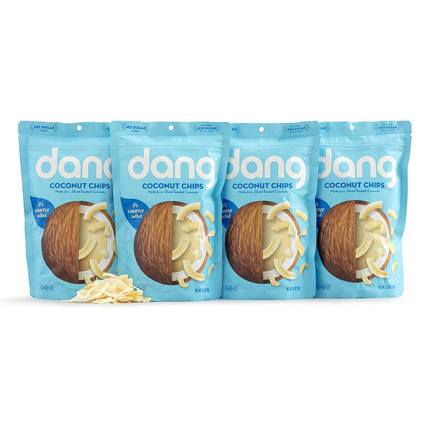 Dang Toasted Coconut Chips, Keto, Paleo, Gluten Free, Lightly Salted, Unsweetened, 3.17 Ounce (4 Count)