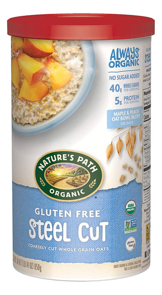Organic Gluten Free Oats, Steel Cut, 30 Ounce Canister (Pack of 6)