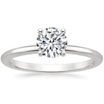 18K White Gold Four-Prong Petite Comfort Fit Ring