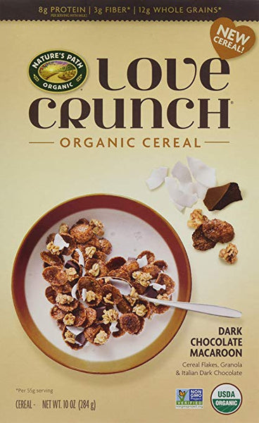 Love Crunch Organic Cereal, Dark Chocolate Macaroon, 6 Count
