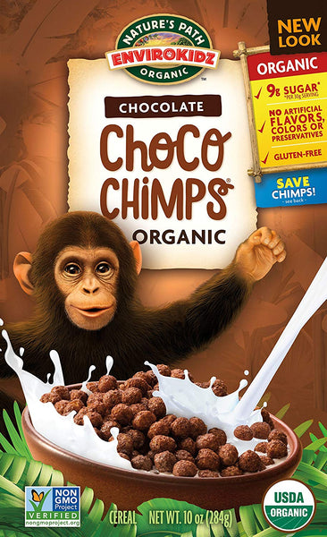 Envirokidz Organic Gluten Free Cereal, 10 Ounce Box Chocolate Choco Chimps,(Pack of 12)