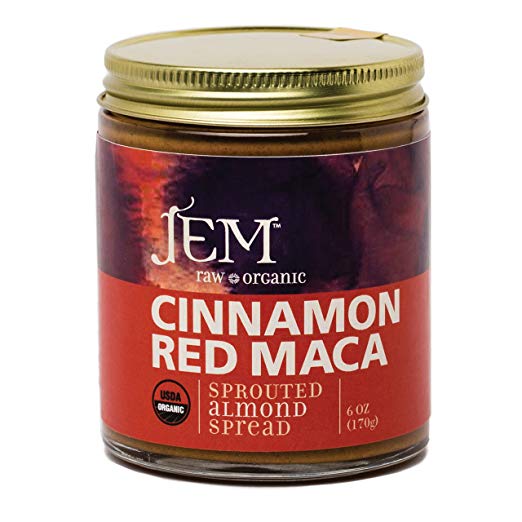 Jem Raw, Vegan, Organic Cinnamon Red Maca Almond Butter Spread 6 oz