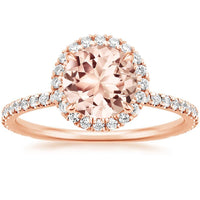 14K Rose Gold Morganite Waverly Diamond Ring (1/2 ct. tw.)