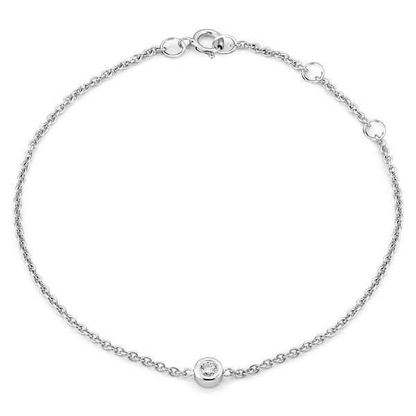 Silver Diamond Bezel Bracelet