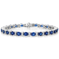 18K White Gold Luxe Azura Sapphire and Diamond Bracelet (7/8 ct. tw.)