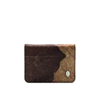 Bi-Fold Cardholder Wallet in Brown Leaf Leather