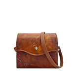 Box Bag in Brown Leaf Leather