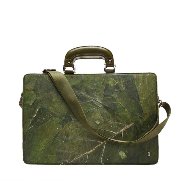 Briefcase in Green Leaf Leather
