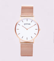 Rose Gold & White with Rose Gold Strap | Mesh Classic