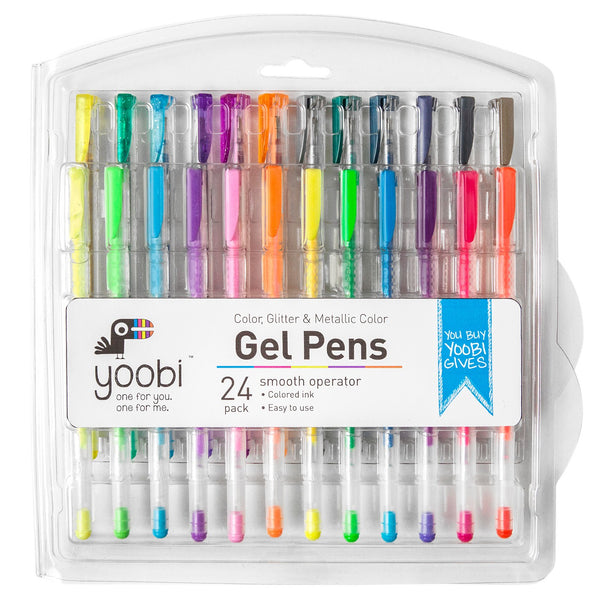 Yoobi Color & Glitter Color Gel Pens - Multicolor-24 Pack