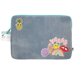 Denim Laptop Case with Patches