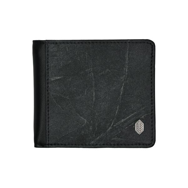 Coin Wallet in Black Leaf Leather