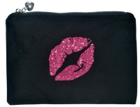 Pink Glitter Lips Makeup Canvas Bag