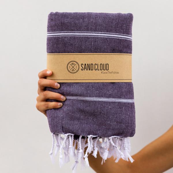 Plum XL Classic Stripes Recycled Towel