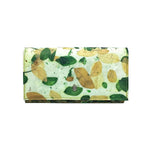 Fold-Over Wallet Purse in Camouflage Leaf Leather