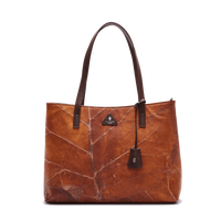 Tote Bag in Brown Leaf Leather