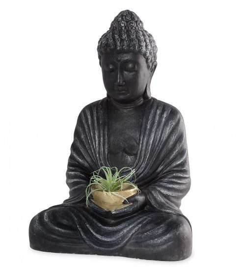 Meditating Buddha with Golden Offering Bowl