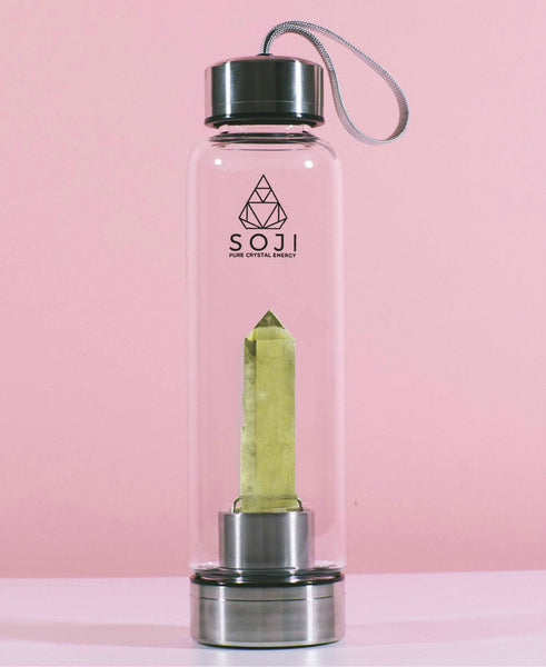 Citrine Quartz Crystal Elixir Water Bottle