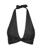 Hadley Halter Bikini Top - Black Ribbed