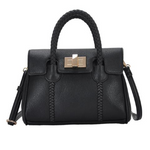 Mechaly Women's Mandy Black Vegan Leather Crossbody Handbag