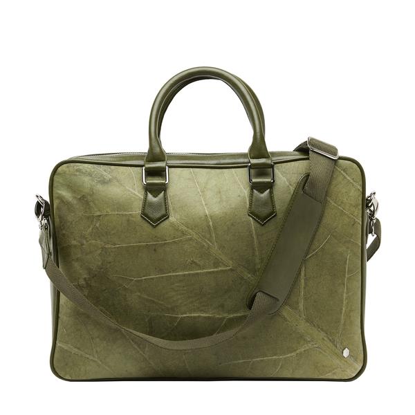 Oxford Briefcase in Green Leaf Leather
