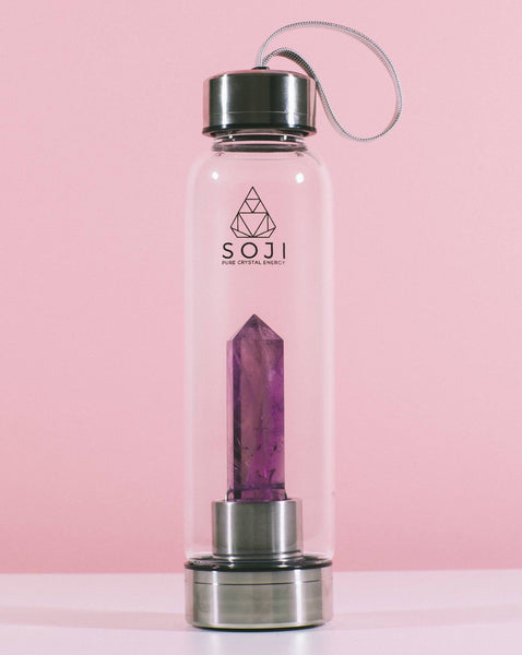 Amethyst Quartz Crystal Elixir Water Bottle
