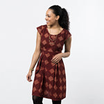 Vintage Pleat Dress Rust Red